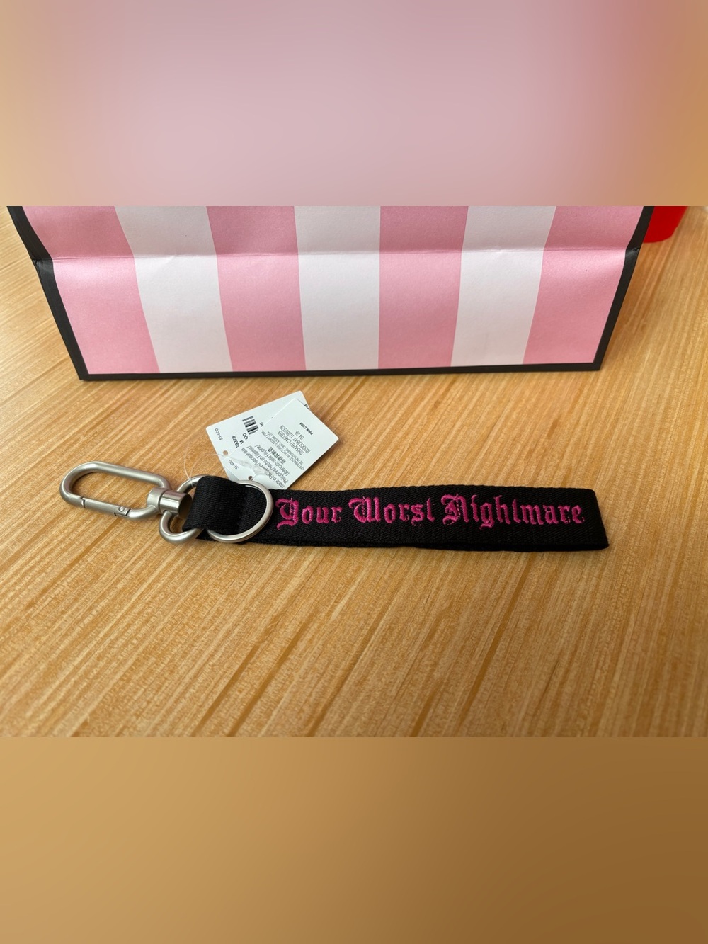 VS PINK Halloween 2026 Worst Nightmare Wristlet Strap Keychain BNWT